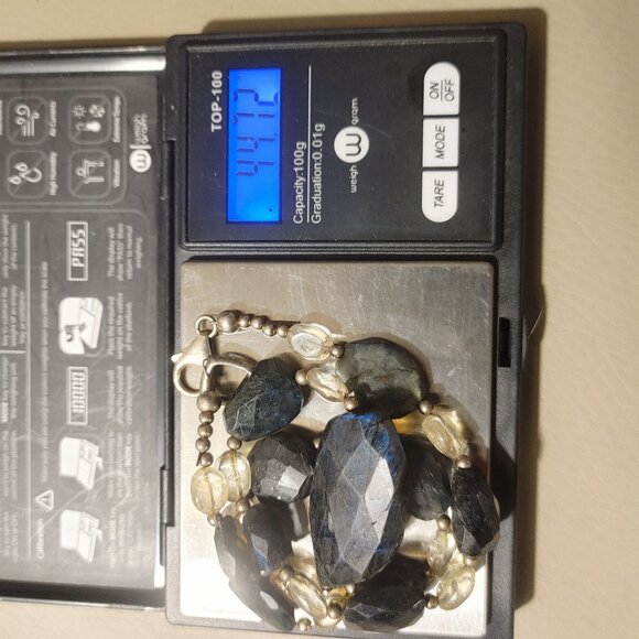 Sterling Silver Labradorite Necklace Blue Large Stone Artisan Natural Gemstone - Picture 6 of 16